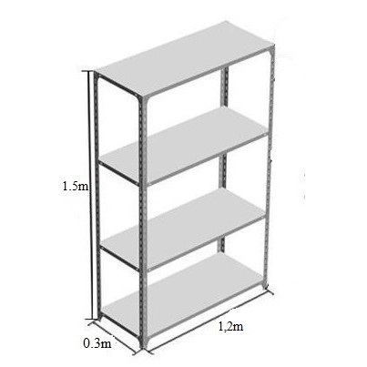 Kệ sắt v lỗ 4 tầng