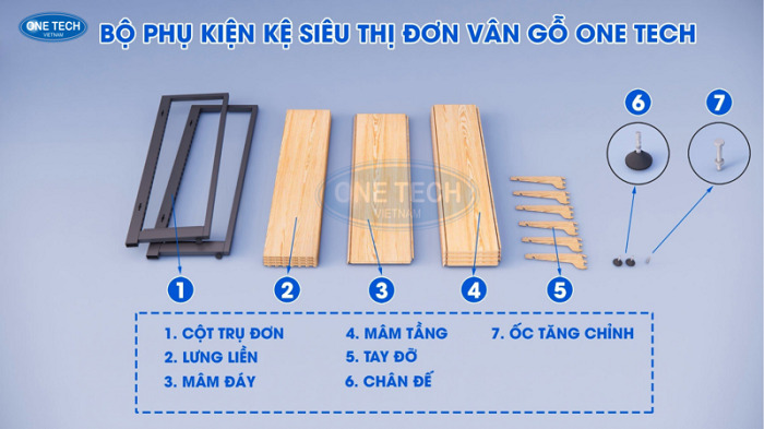 Cấu trúc của Kệ Siêu Thị Vân Gỗ